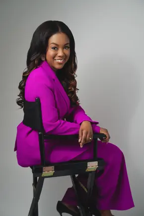 Branding headshot of a Black woman doctor in Atlanta