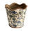 Thumbnail: Ceramic Planter Blue Flowers & Green Leaves - Small