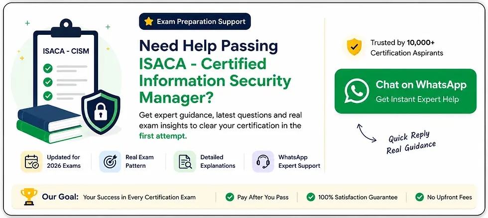 Get Free ISACA CISM Certification Sample Questions, Dumps - CertiMaan.