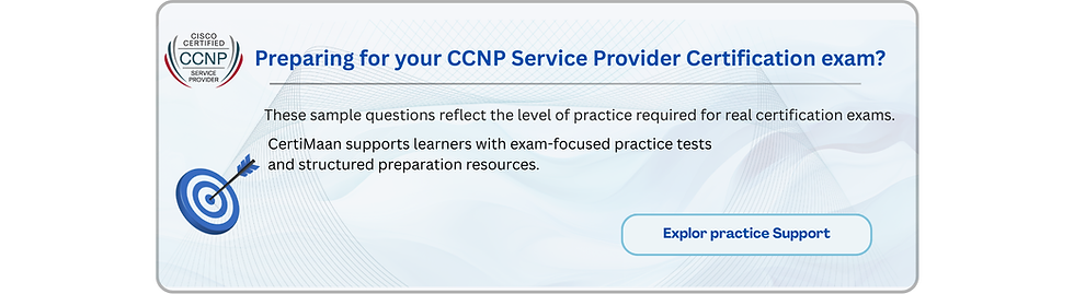CCNP Service Provider SPCOR Practice Tests for Certification