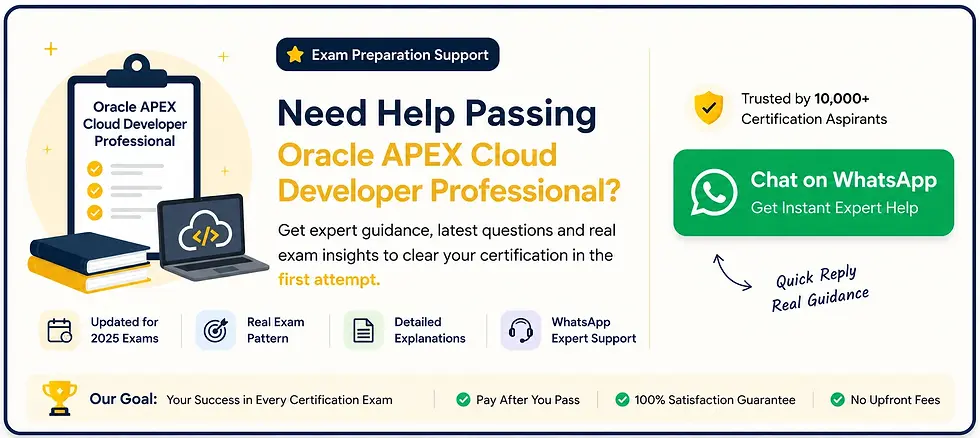 Oracle APEX Cloud Developer Professional Certification Practice Tests