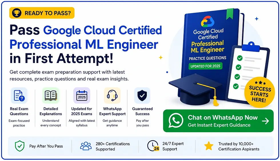 CertiMaan provide GCP Professional Machine Learning Engineer PML - 001 Certification Support to clear your examination at first attempt with help of exam questions, practice tests - CertiMaan.