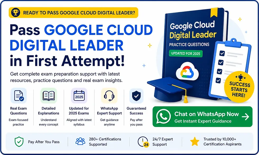 CertiMaan provide Google Cloud Digital Leader certification Support to clear your examination at first attempt with help of exam questions, practice tests and Dumps - CertiMaan.com