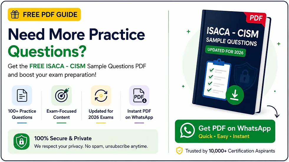 Get Free ISACA CISM Certification Sample Questions - CertiMaan.