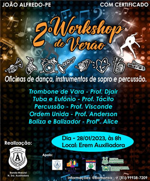 Inscrições do 2º Workshop de Verão - João ALfredo-PE