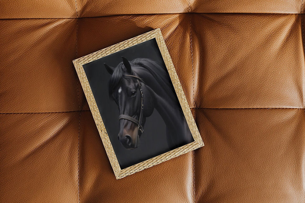 Miniatura: PI0032 - Quadro de um cavalo com moldura de madeira