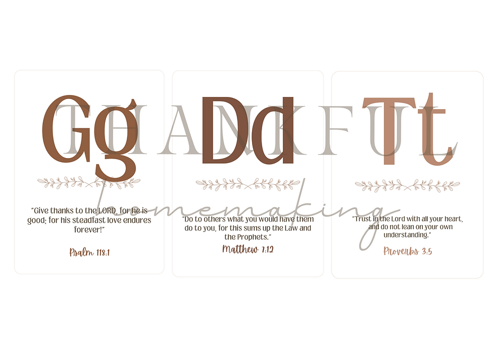 Thumbnail: Three cards with text: G, D, and F. Cards feature Bible verses.