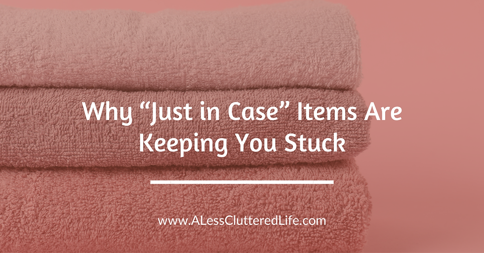 A stack of extra towels may be items you hold onto just in case.