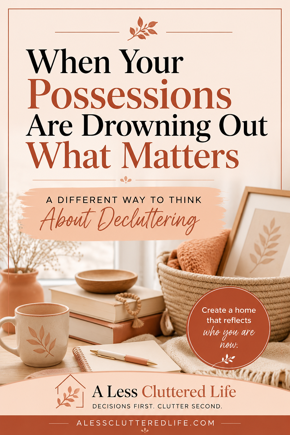 Items on a tabletop can be viewed as possession if they support your life or as clutter if they distract you from what's important to you. 