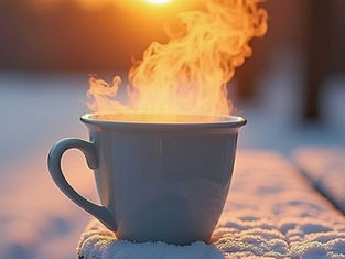 A hot cup of tea in the Winter 
