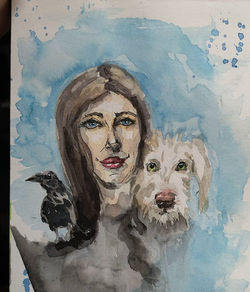 #drawlloween #witch _Merlin und der Rabe