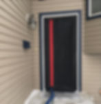We always block off your doorway to keep heat in during winter and bugs out in summer.