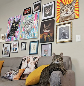 Maya in front of her fan art
