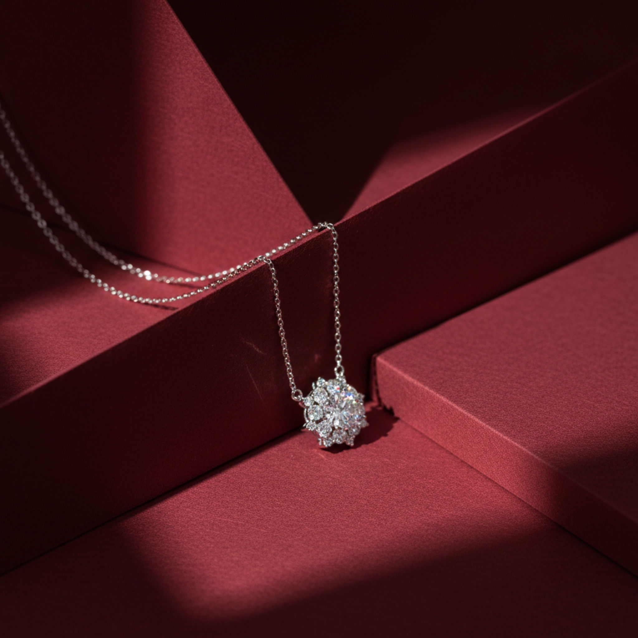 Moissanite Snowflake Necklace 925 Sterling Silver