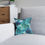 Thumbnail: Teal Floral Square Pillow, Home Decor Cushion, Bedroom, Sofa, Garden Room