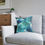 Thumbnail: Teal Floral Square Pillow, Home Decor Cushion, Bedroom, Sofa, Garden Room