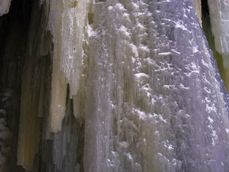 Macro view of the ice at the Eben Ice Caves