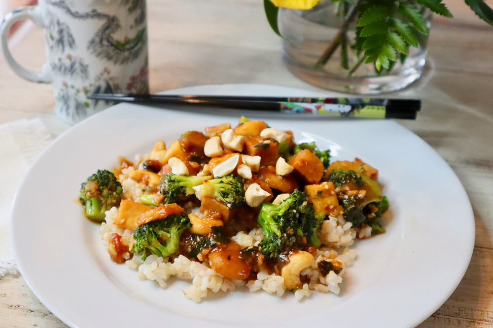 Whole Food, Plant-based (vegan) Kung Pao Tofu