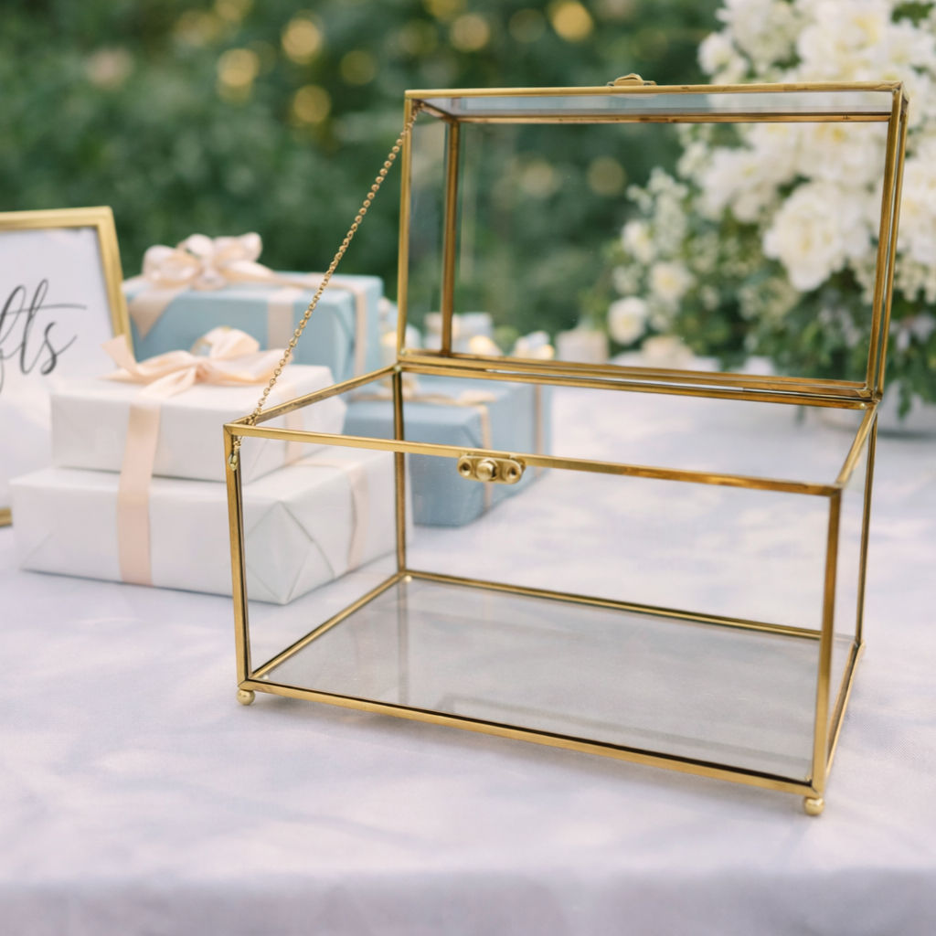 Cards Box - Glass/Gold