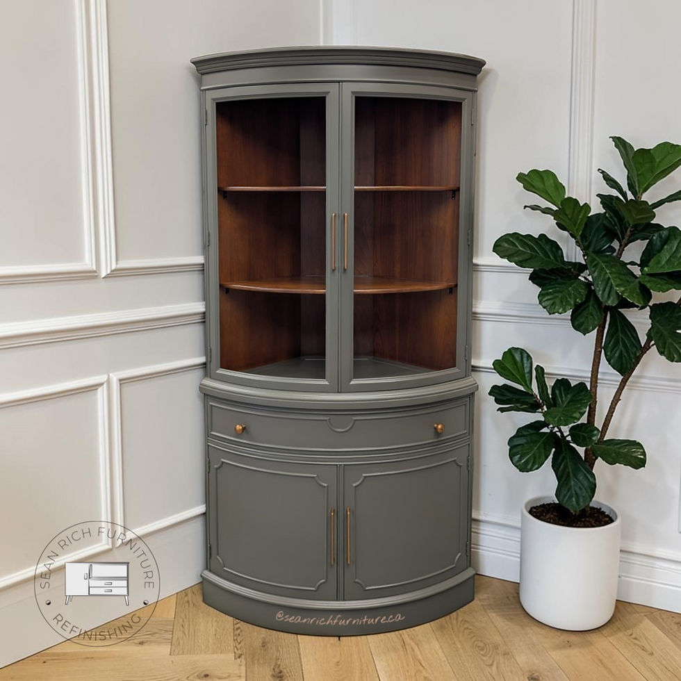 Thumbnail: KNECHTEL BOWFRONT CORNER DISPLAY CABINET