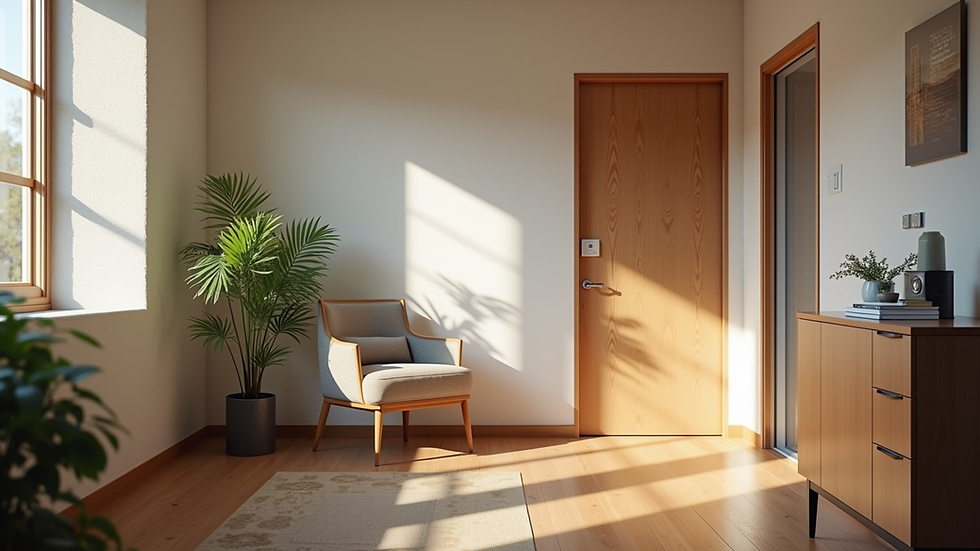 Eye-level view of a calm and welcoming psychiatrist’s office in Durango