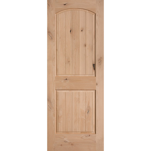 Knotty Alder Roman Top VGroove Wood Interior Door Grinyer Doors Closet