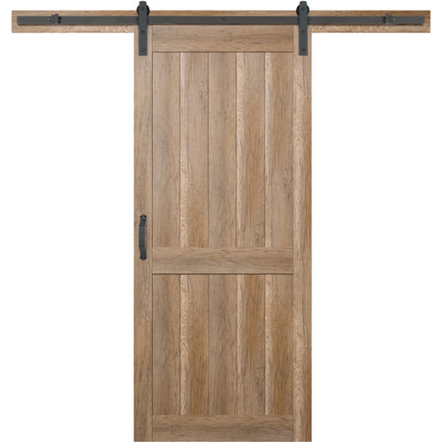Sandy Brown 2 Panel Plank Barn Door Grinyer Doors Closet