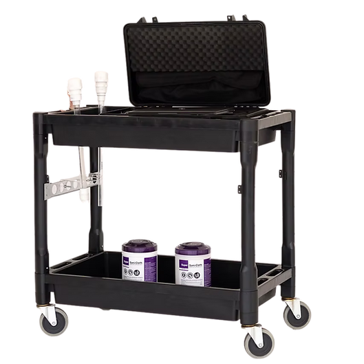Medical Equipment Cart used for Fiberoptic Endoscopic Evaluation of Swallowing (FEES) Procedure