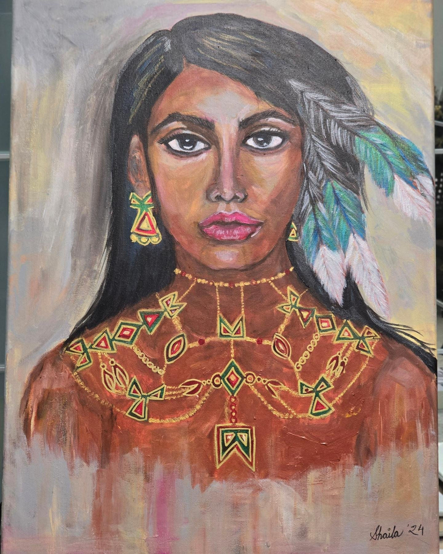 The Eagle Feather , acrylic on canvas, 23.5"X17.5"