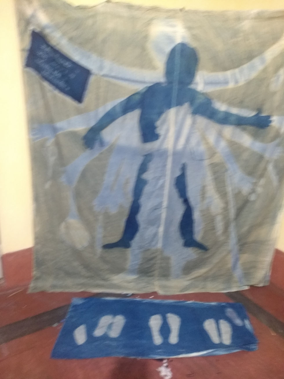 6x7 feet, Cyanotype on fabric