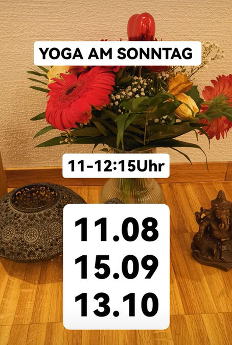 Yoga am Sonntag 11:00-12:15 13.Oktober / 10. November / 15.Dezember