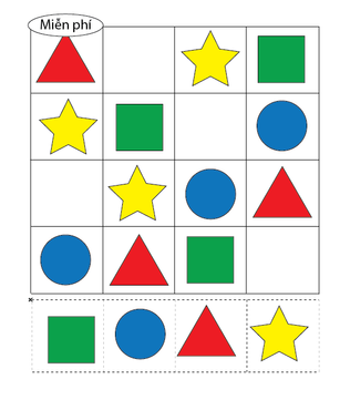 Sudoku 4x4 | Động vật - hình học | Cấp độ dễ
