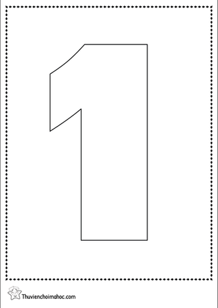 Bộ số trắng - đen 0 - 9 cỡ lớn A4