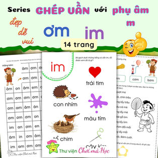 phiếu bài tập nhận biết ghép vần tập đọc vần ơm vần im