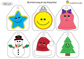 Bộ 6 hình trang trí cây thông Noel
