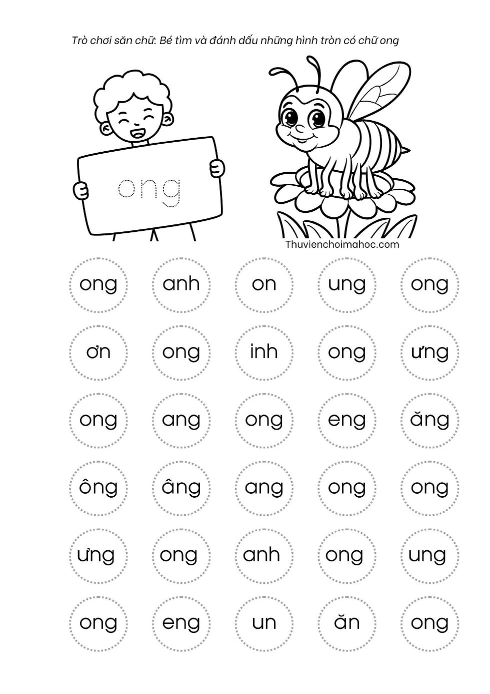 trò chơi mê cung chữ vần ang