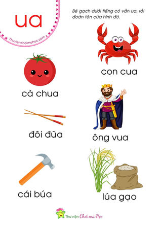 Nhận Biết Vần ua | Ghép Vần Với Nguyên Âm Đôi | Tiếng Việt Tiền Tiểu Học