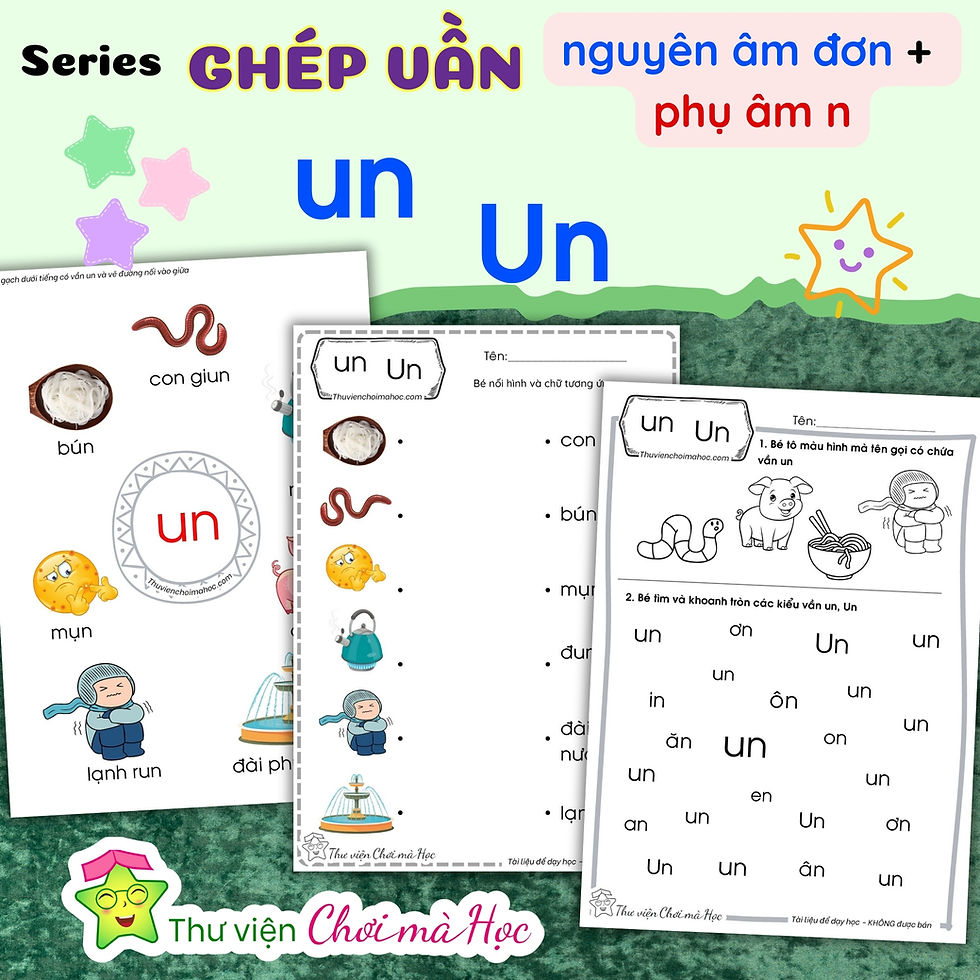 Bài tập nhận biết từ có vần un