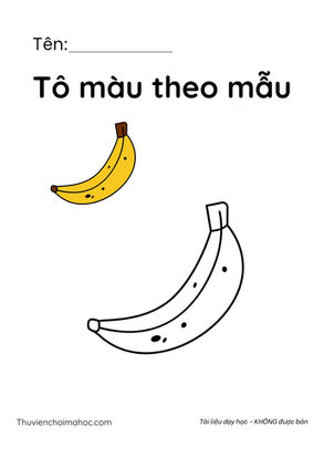 Bộ 12 tranh tô màu trái cây QUEN THUỘC - ĐƠN GIẢN cho bé mầm non 3-4t