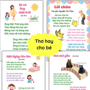 12 bài thơ cho bé | Phát triển ngôn ngữ - luyện đọc – rèn tính cách