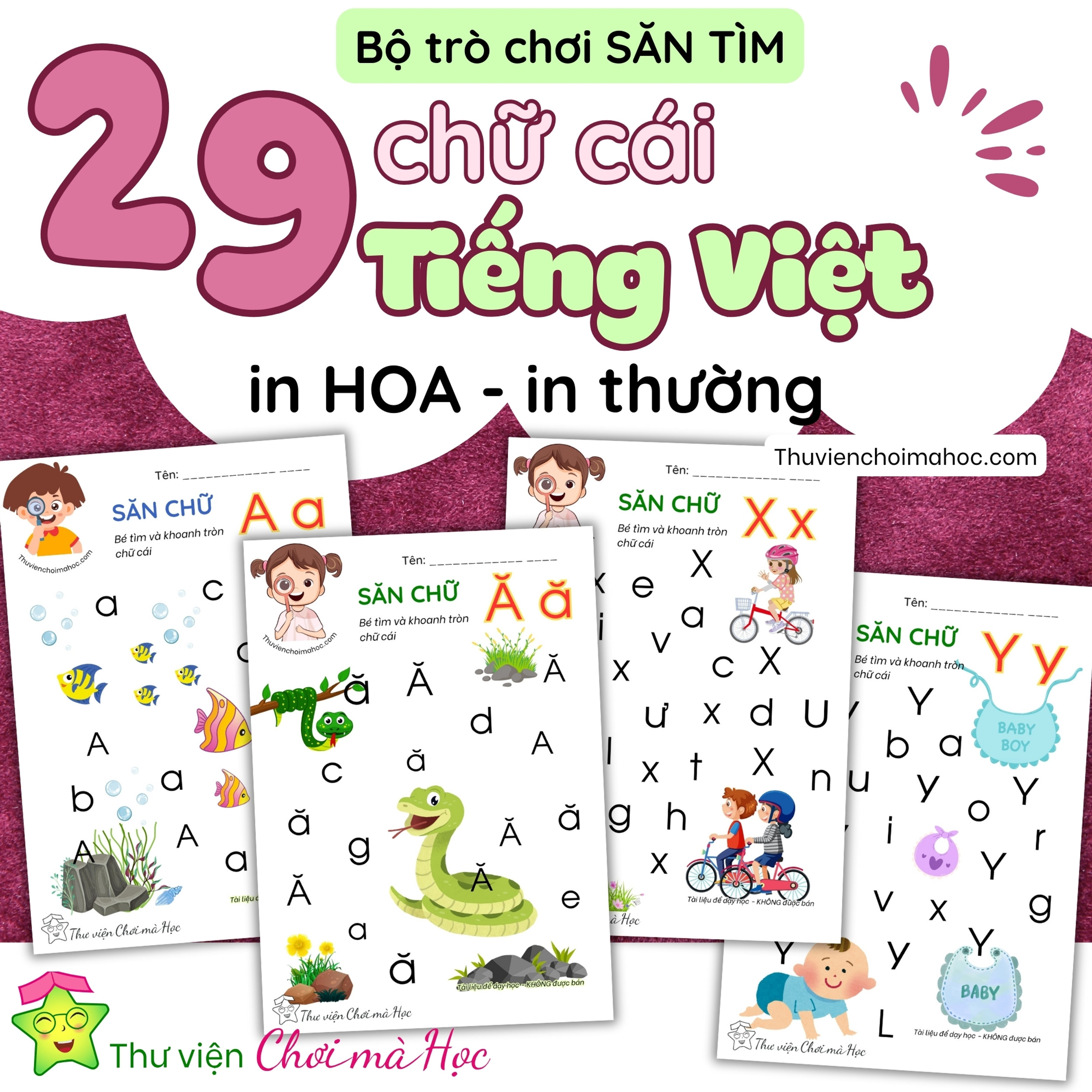 Bé học bảng chữ cái tiếng Việt | Trọn bộ trò chơi săn chữ Nhận biết 29 ...