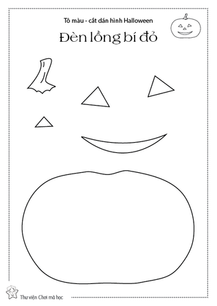 Cắt dán tô màu | Halloween 2021
