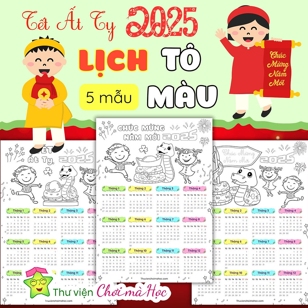 5 mẫu lịch tô màu cho trẻ em