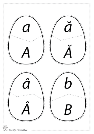 Ghép cặp chữ cái hoa - thường tiếng Việt | Hình trứng