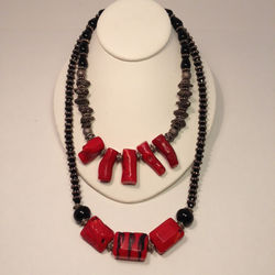 NE-C1270. Coral twigs w/pewter