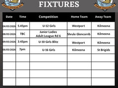 LGFA Fixtures. Week Beginning: 04/05/2026