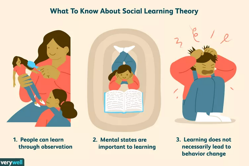 graphic depicting how social learning theory works