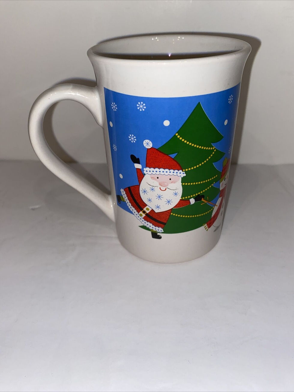 Thumbnail: Holiday Mug 12 Fl ounces Santa Claus and Snowman
