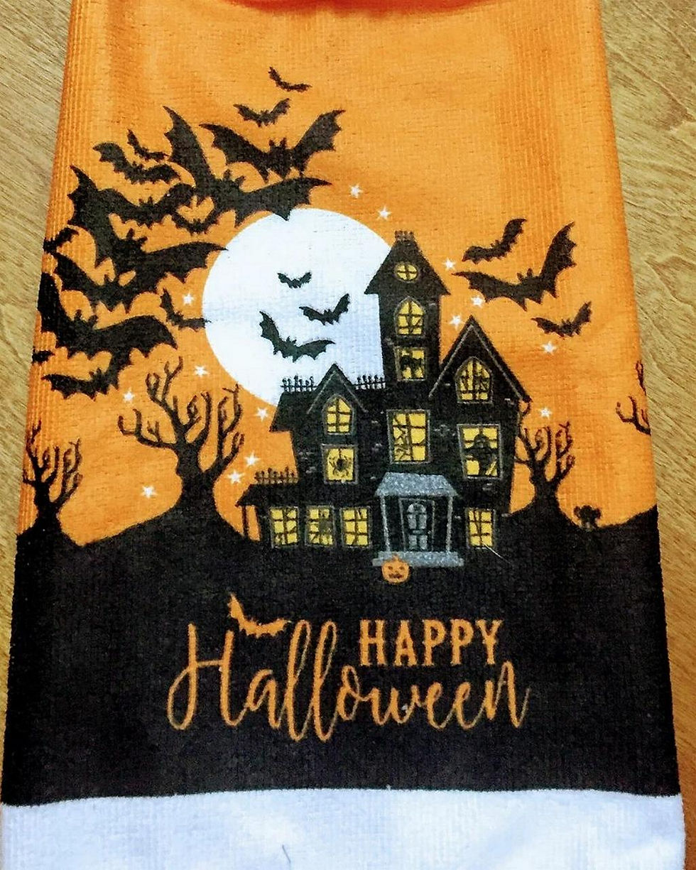 Thumbnail: New Halloween Warning Kitchen Towel(Haunted House)