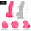 Thumbnail: 7 Inch Silicone Dildo with Suction Cup, Ribbed Neon Pink Dong, Adult Sex Toy, Fa